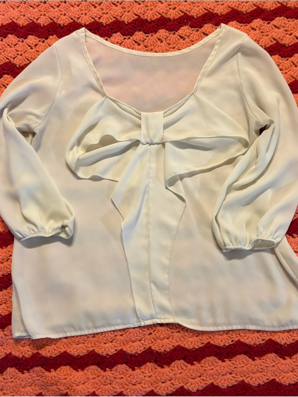 Women's Cream Bow-back Blouse